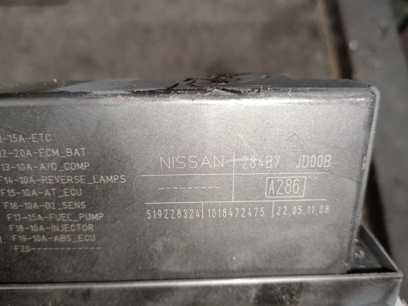 Recambio de caja reles / fusibles para nissan qashqai i (j10, nj10) 2.0 referencia OEM IAM 284B7JD00B  