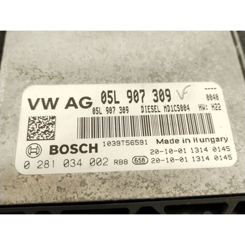 Recambio de centralita motor uce para audi q5 (fyb, fyg) 2.0 tdi referencia OEM IAM 05L907309 0281034002 