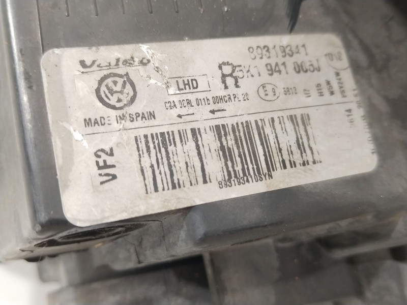 Recambio de faro derecho para volkswagen golf vi (5k1) 1.6 tdi referencia OEM IAM 5K1941006J 89319341 