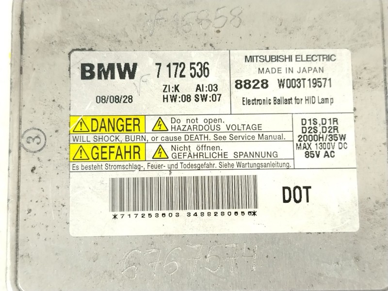 Recambio de centralita faros xenon para bmw 3 touring (e91) 320 d referencia OEM IAM 7172536 W003T19571 