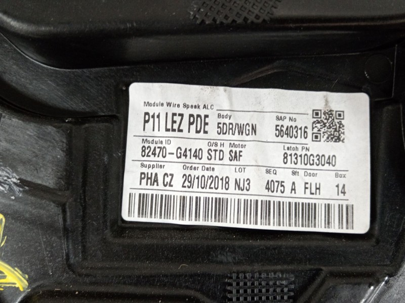 Recambio de elevalunas delantero izquierdo para hyundai i30 (pde, pd, pden) 1.6 crdi referencia OEM IAM 82470G4140 82450G4010 