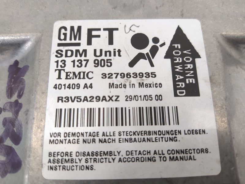 Recambio de centralita airbag para opel astra gtc enjoy referencia OEM IAM 13137905 327963935 