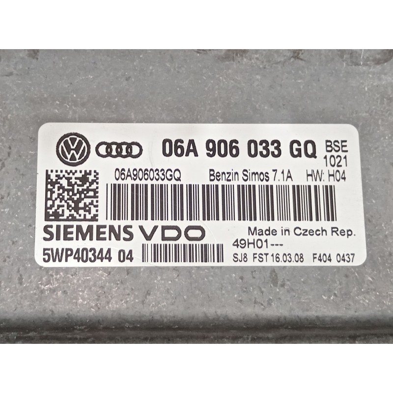 Recambio de centralita motor uce para audi a3 sportback (8pa) 1.6 referencia OEM IAM 06A906033GQ 5WP4034404 