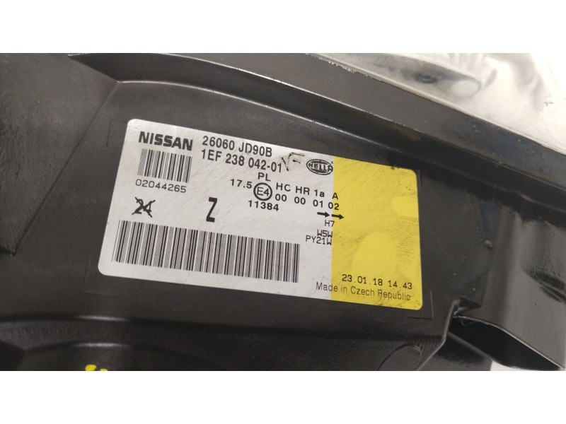 Recambio de faro izquierdo para nissan qashqai i (j10, nj10) 1.5 dci referencia OEM IAM 26060JD90B 1EF23804201 