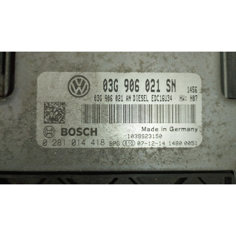 Recambio de centralita motor uce para seat altea (5p1) 2.0 tdi 16v referencia OEM IAM 03G906021SN 0281014418 