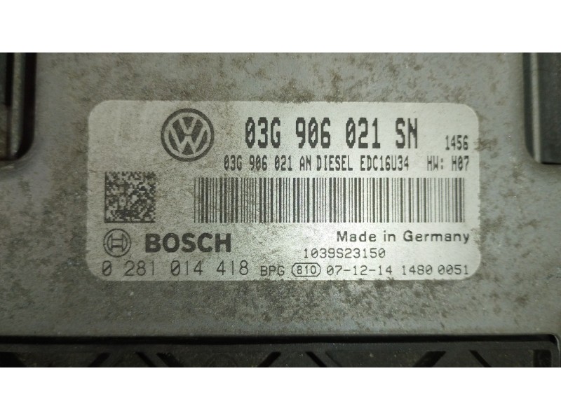 Recambio de centralita motor uce para seat altea (5p1) 2.0 tdi 16v referencia OEM IAM 03G906021SN 0281014418 