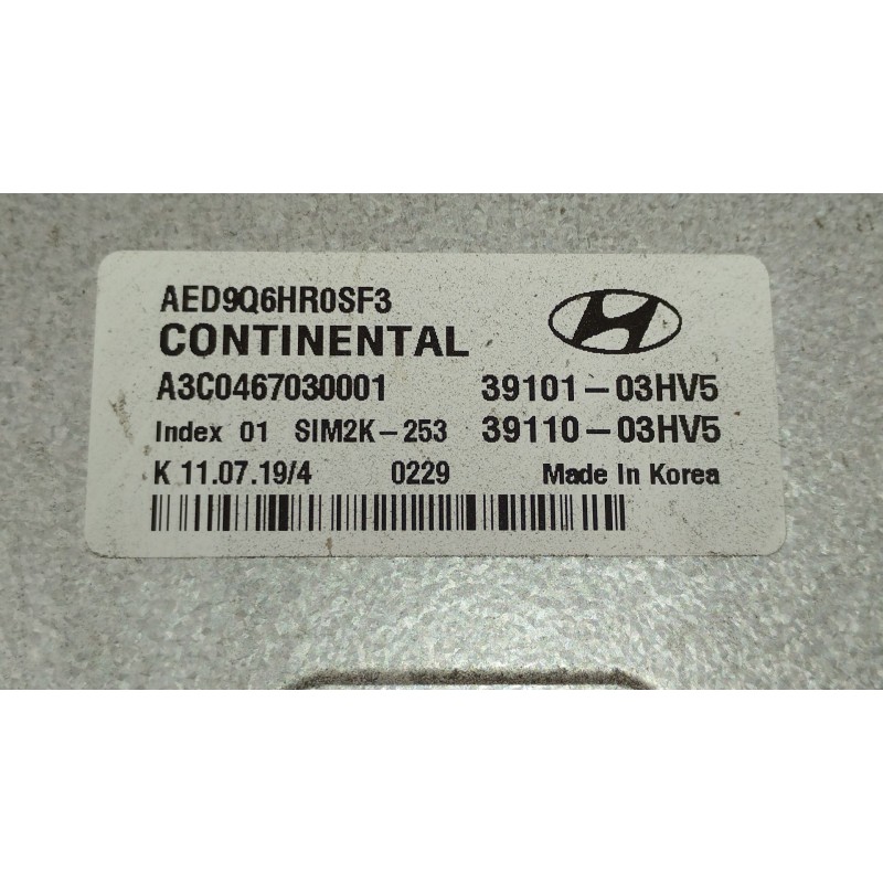 Recambio de centralita motor uce para hyundai ioniq (ae) 1.6 gdi hybrid referencia OEM IAM 3911003HV5 3910103HV5 A3C0467030001