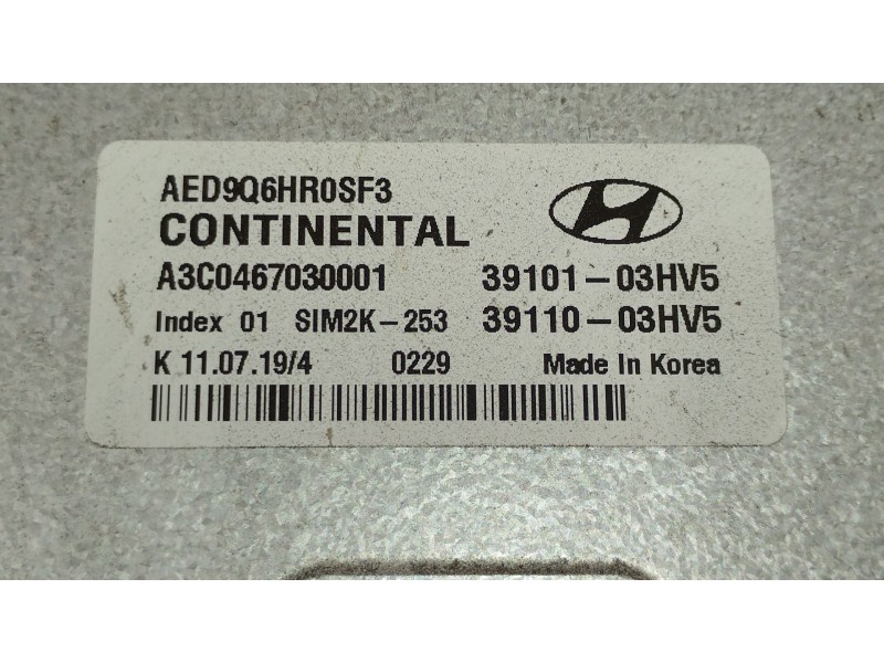 Recambio de centralita motor uce para hyundai ioniq (ae) 1.6 gdi hybrid referencia OEM IAM 3911003HV5 3910103HV5 A3C0467030001