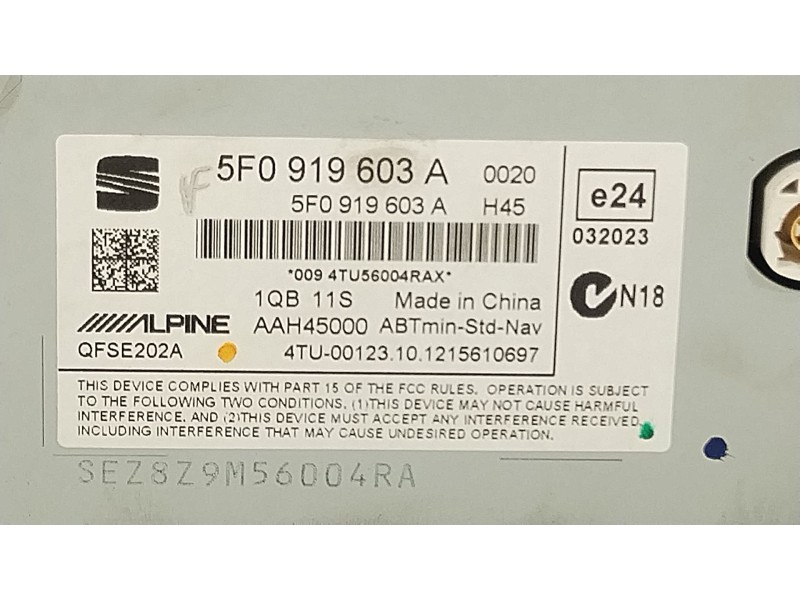 Recambio de pantalla multifuncion para seat leon sc (5f5) style referencia OEM IAM 5F0919603A  