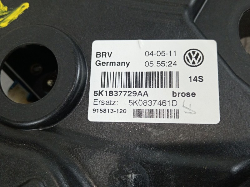 Recambio de elevalunas delantero izquierdo para volkswagen golf vi (5k1) 2.0 tdi referencia OEM IAM 5K0837461D 5K1837729AA 5K095
