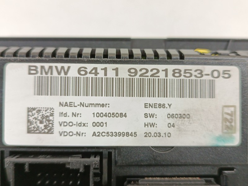 Recambio de mando climatizador para bmw 3 (e90) 320 d referencia OEM IAM 64119221853 A2C53399845 
