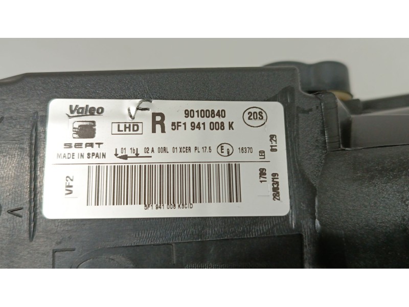 Recambio de faro derecho para seat leon st (5f8) 1.5 tsi referencia OEM IAM 5F1941008K 90100840 7P5941591AH