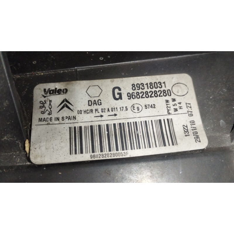 Recambio de faro izquierdo para citroën berlingo multispace (b9) 1.6 hdi 110 referencia OEM IAM 9682828280 89318031 
