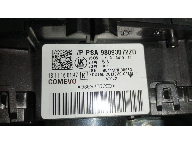 Recambio de mando luces para citroën jumpy iii furgoneta (v_) 1.6 bluehdi 95 referencia OEM IAM 98093072ZD  