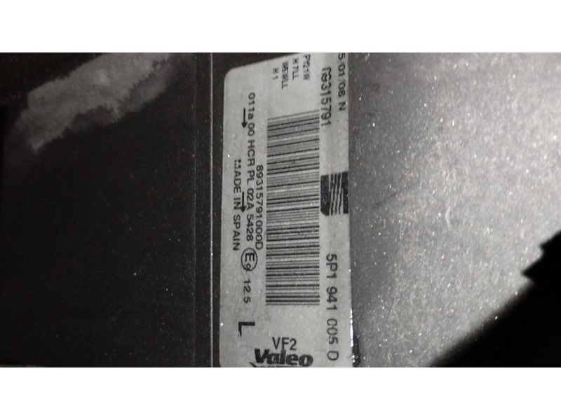Recambio de faro izquierdo para seat altea (5p1) 2.0 tdi 16v referencia OEM IAM 5P1941005D 9315791 