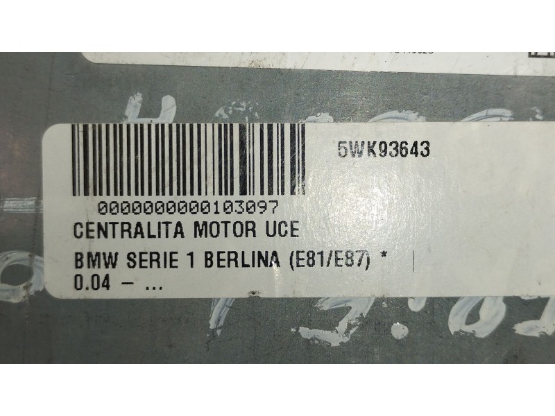 Recambio de centralita motor uce para bmw 1 (e81) 116 i referencia OEM IAM 7583225 5WK93643 