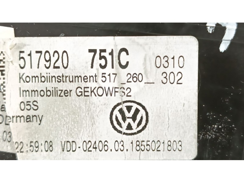 Recambio de cuadro instrumentos para volkswagen golf vii sportsvan advance referencia OEM IAM 517920751C A2C12292000 