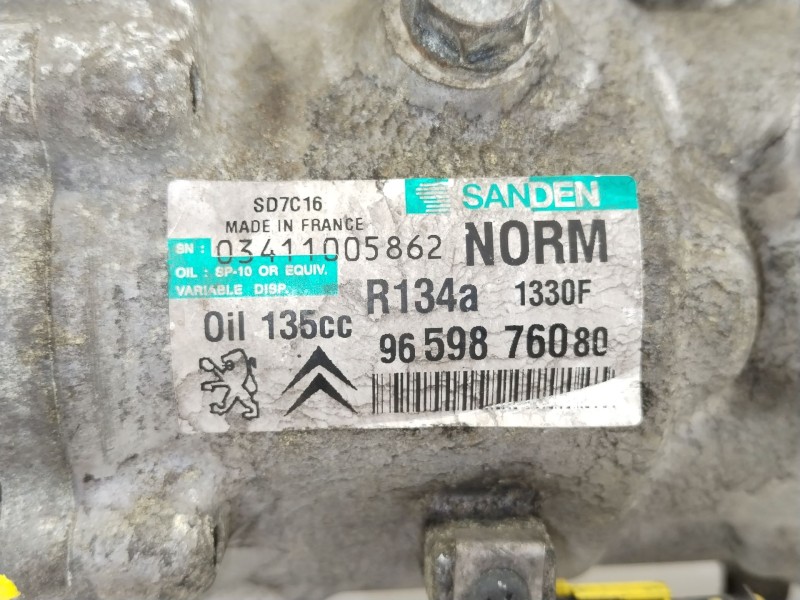 Recambio de compresor aire acondicionado para citroën c4 picasso lx plus referencia OEM IAM 9659876080 SD7C16 
