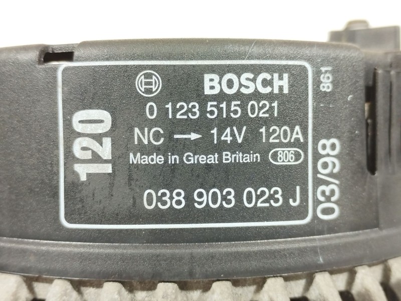 Recambio de alternador para volkswagen sharan (7m8, 7m9, 7m6) 1.8 t 20v referencia OEM IAM 038903023J 0123515021 