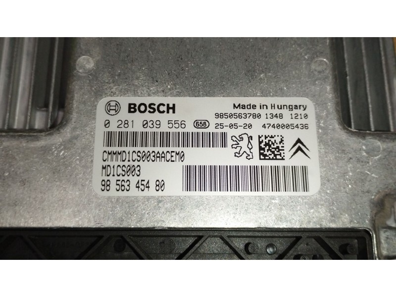 Recambio de centralita motor uce para peugeot rifter 1.5 bluehdi 100 referencia OEM IAM 9856345480 9850563780 0281039556