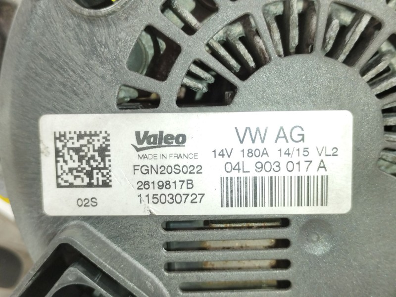 Recambio de alternador para audi a5 sportback (8ta) 2.0 tdi referencia OEM IAM 04L903017A FGN20S022 