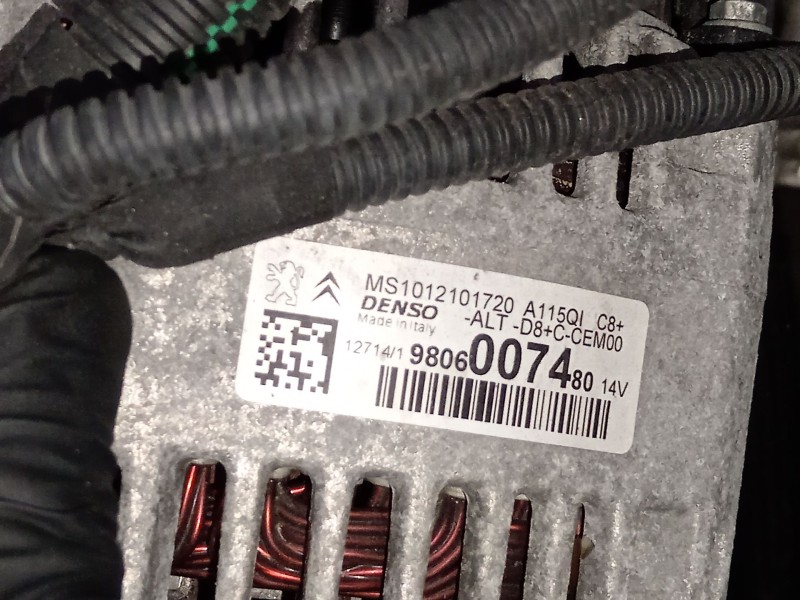 Recambio de alternador para peugeot 208 i (ca_, cc_) 1.2 vti 82 referencia OEM IAM 9806007480  
