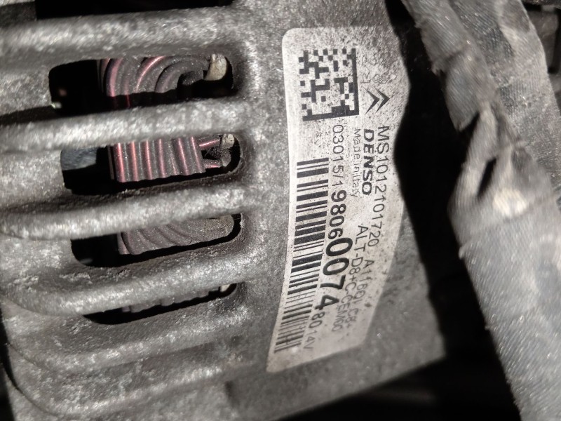 Recambio de alternador para peugeot 208 i (ca_, cc_) 1.2 vti 82 referencia OEM IAM 9806007480 MS1012101720 