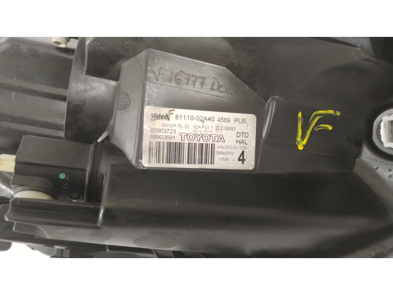 Recambio de faro derecho para toyota auris (_e15_) 1.4 d-4d (nde150_) referencia OEM IAM 8111002A40 89903723 89903691