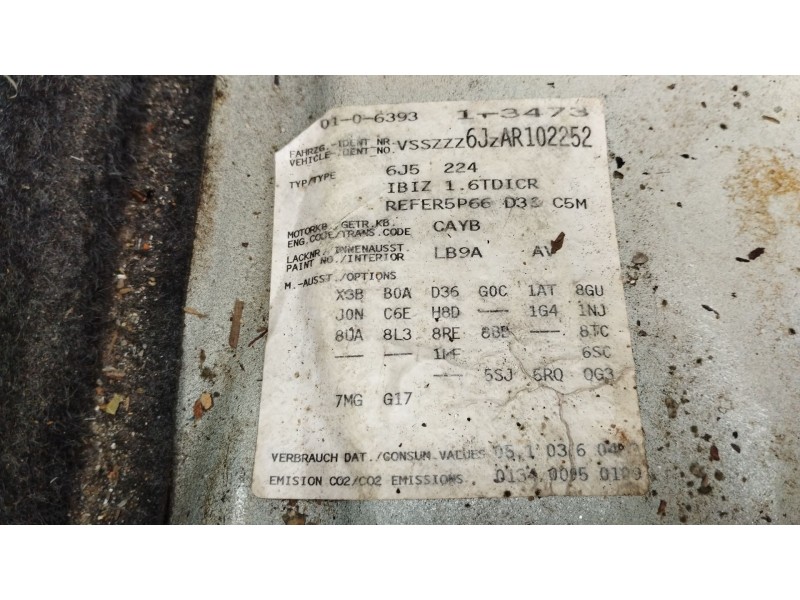 Recambio de motor completo para seat ibiza iv sc (6j1, 6p5) 1.6 tdi referencia OEM IAM CAY  