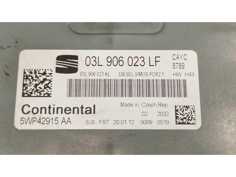 Recambio de centralita motor uce para seat leon (1p1) 1.6 tdi referencia OEM IAM 03L906023LF 5WP42915AA 