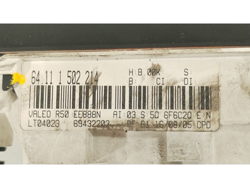 Recambio de mando calefaccion / aire acondicionado para mini mini (r50, r53) cooper referencia OEM IAM 64111502214  