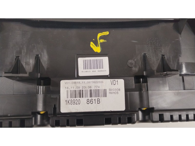 Recambio de cuadro instrumentos para volkswagen scirocco (137) 1.4 tsi (118kw) referencia OEM IAM 1K8920861B 1K0035186AA 5K09535