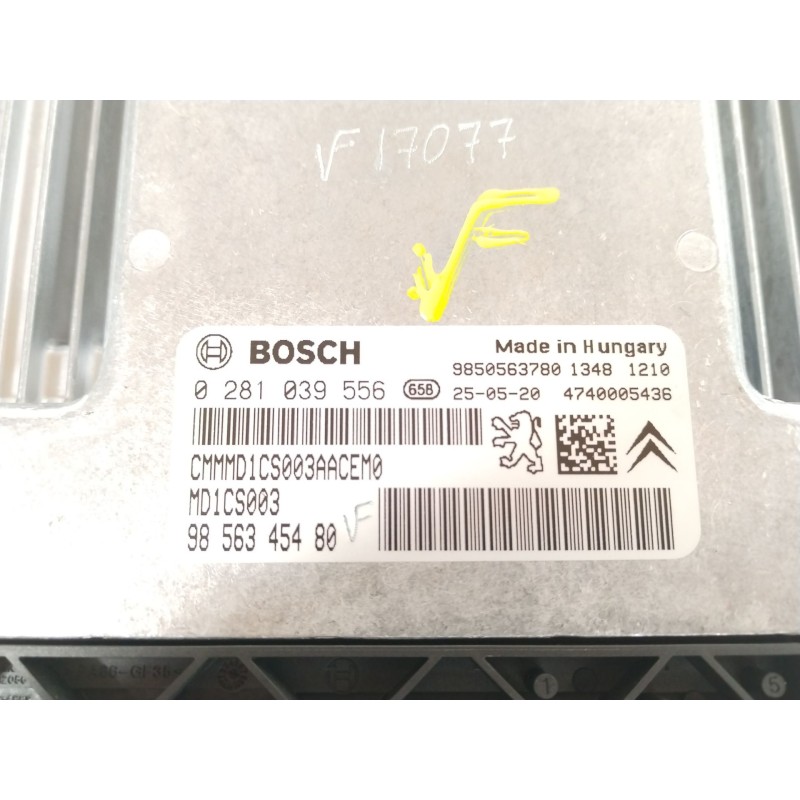 Recambio de centralita motor uce para peugeot rifter 1.5 bluehdi 100 referencia OEM IAM 9856345480 9850563780 0281039556