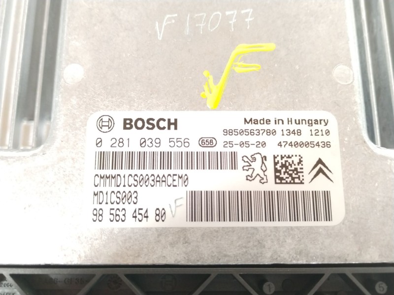 Recambio de centralita motor uce para peugeot rifter 1.5 bluehdi 100 referencia OEM IAM 9856345480 9850563780 0281039556
