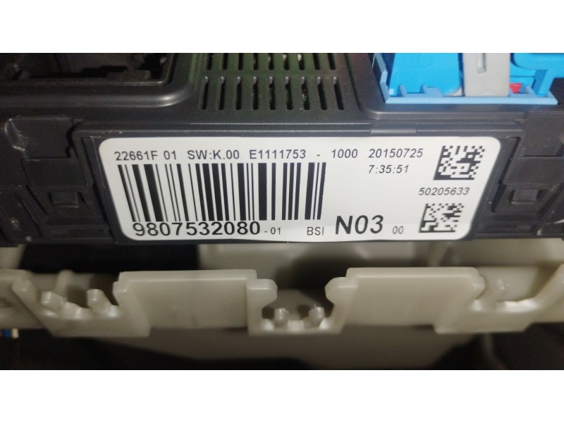 Recambio de caja reles / fusibles para peugeot 208 i (ca_, cc_) 1.2 puretech 82 referencia OEM IAM 9807532080  