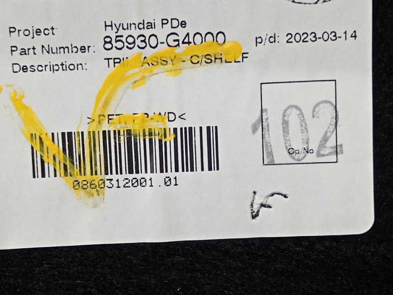 Recambio de bandeja trasera para hyundai i30 (pde, pd, pden) 1.5 referencia OEM IAM 85930G4000  