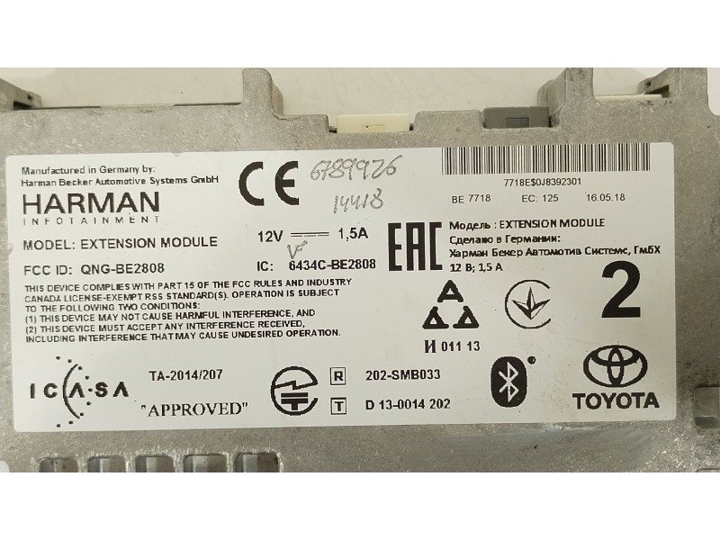 Recambio de modulo electronico para toyota yaris (_p13_) 1.5 hybrid (nhp130_) referencia OEM IAM 6434CBE2808 868400F020 
