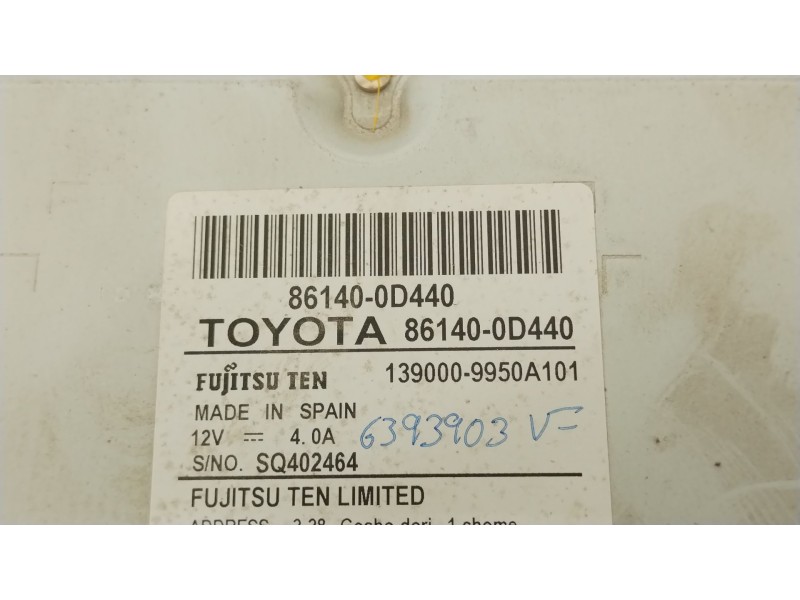 Recambio de sistema navegacion gps para toyota yaris (_p13_) 1.5 hybrid (nhp130_) referencia OEM IAM 861400D440  
