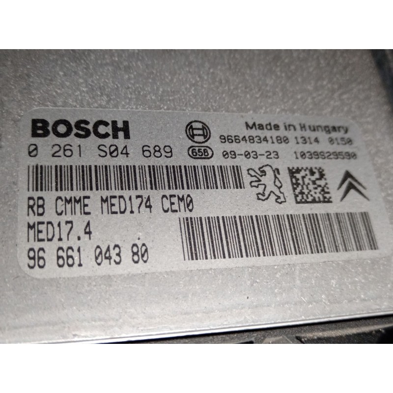Recambio de centralita motor uce para peugeot 308 cc (4b_) 1.6 16v referencia OEM IAM 9666104380 0261S04689 