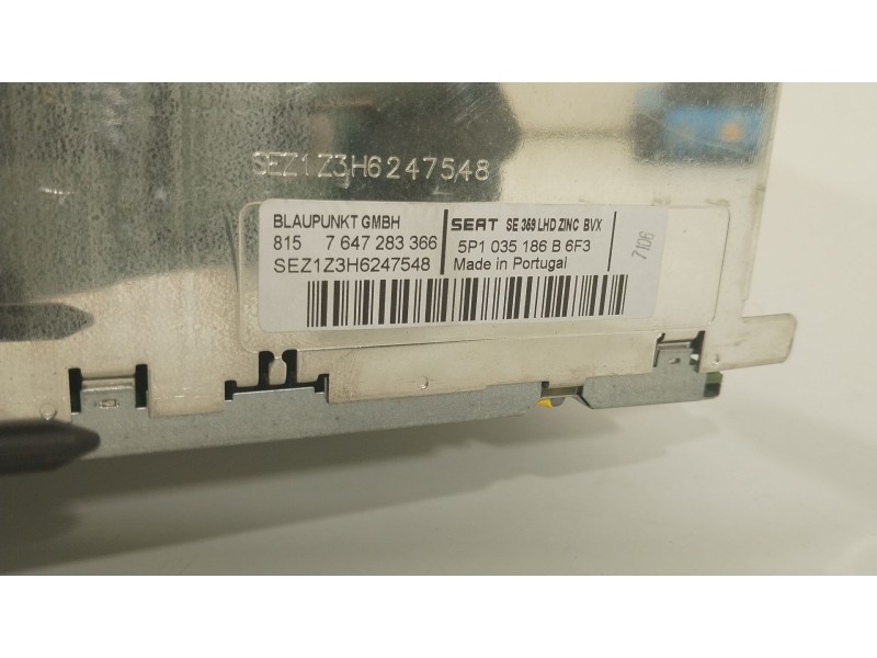 Recambio de sistema audio / radio cd para seat altea (5p1) 2.0 tdi 16v referencia OEM IAM 5P1035186B6F3  