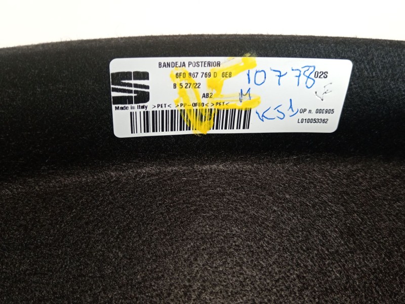 Recambio de bandeja trasera para seat ibiza (kj1) fr referencia OEM IAM 6f0867769d  