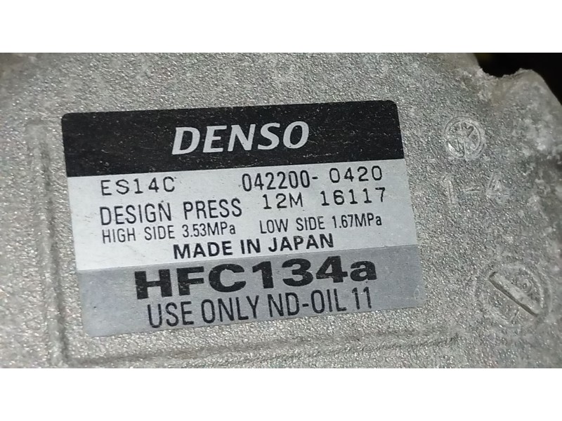 Recambio de compresor aire acondicionado para toyota auris (_e15_) 1.8 hybrid (zwe150_) referencia OEM IAM 422000420 ES14C 