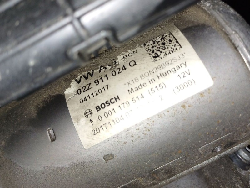 Recambio de motor arranque para seat leon (5f1) 1.4 tsi referencia OEM IAM 02Z911024Q  