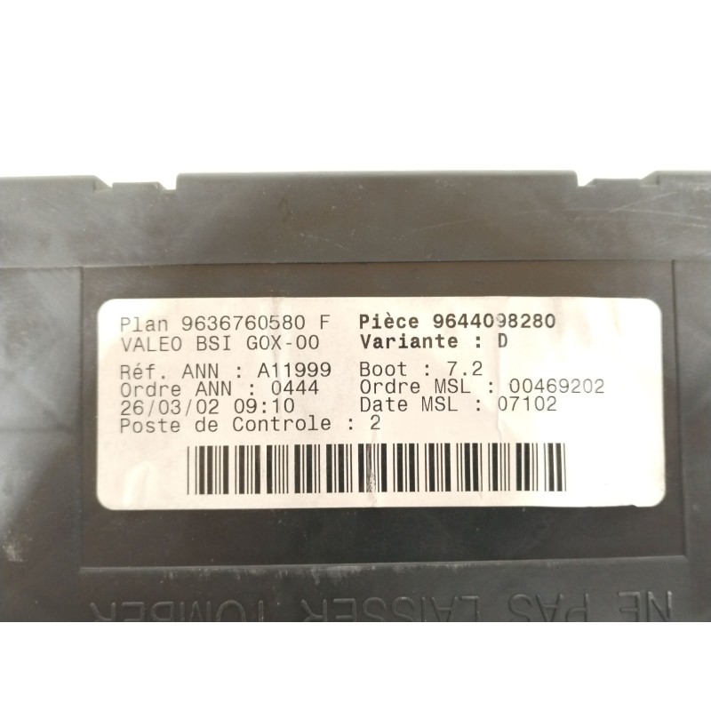 Recambio de caja reles / fusibles para peugeot 307 (3a/c) 1.6 16v referencia OEM IAM 9644098280 9636760580 BSIG0X00