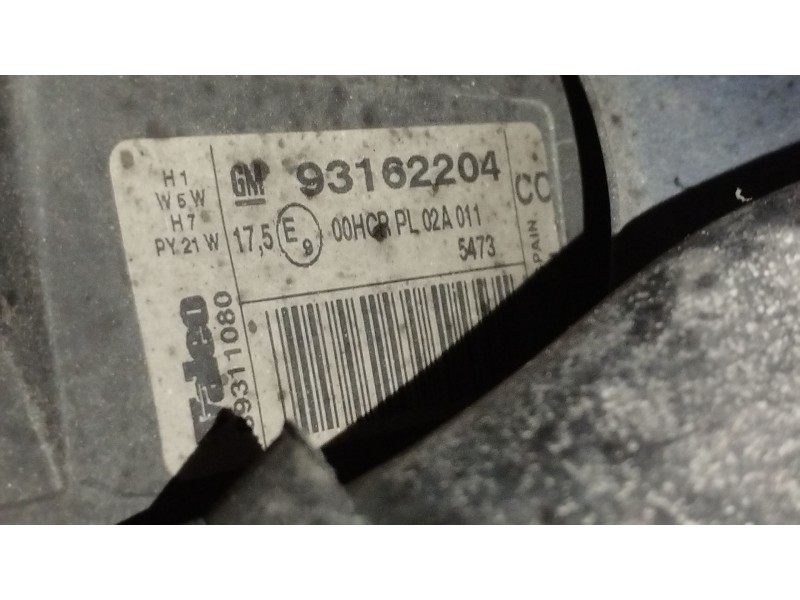 Recambio de faro derecho para opel tigra twintop (x04) 1.3 cdti (r97) referencia OEM IAM 93162204  