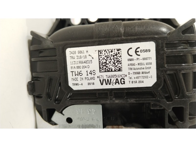 Recambio de airbag delantero derecho para audi q2 (gab, gag) 35 tfsi referencia OEM IAM 81A880204D  