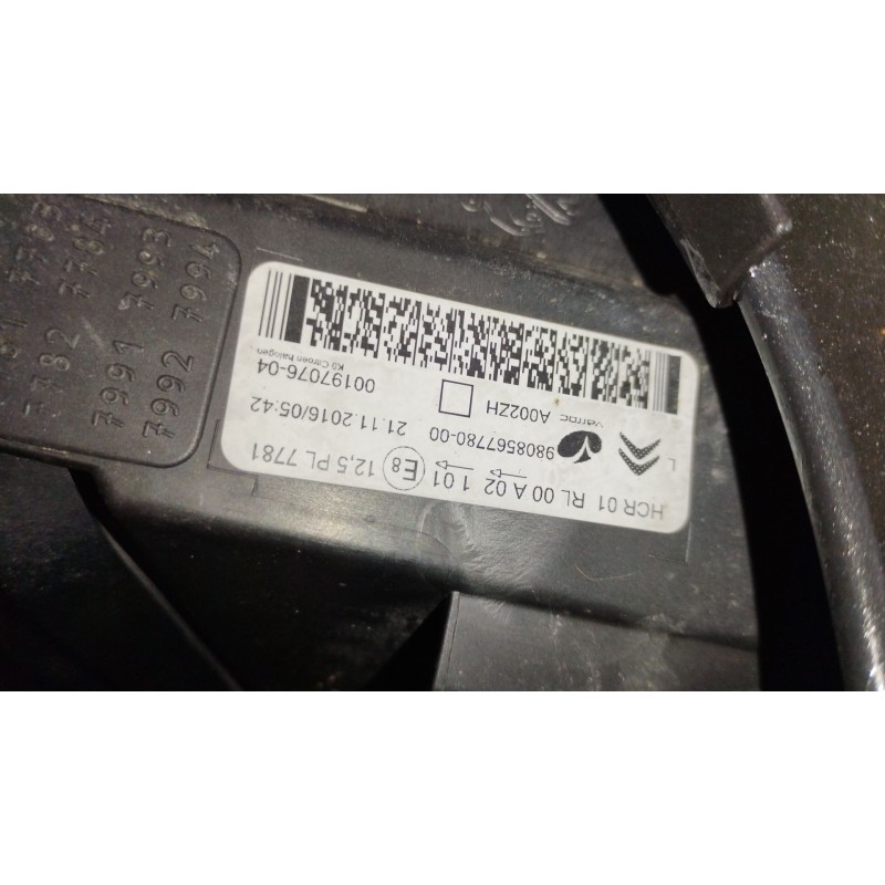 Recambio de faro izquierdo para citroën jumpy iii furgoneta (v_) 1.6 bluehdi 95 referencia OEM IAM 9808567780  