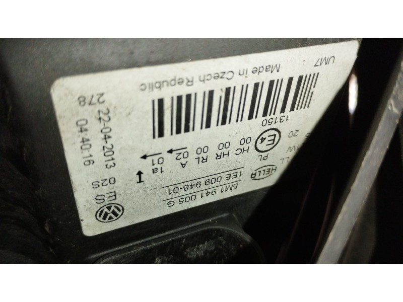 Recambio de faro izquierdo para volkswagen golf plus v (5m1, 521) 1.6 tdi referencia OEM IAM 1EE009948  