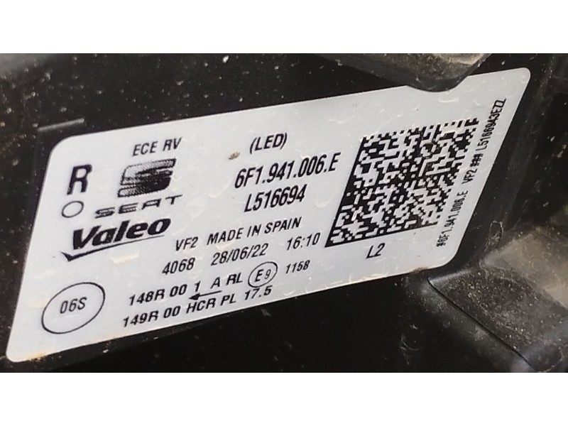 Recambio de faro derecho para seat ibiza (kj1) reference plus referencia OEM IAM 6F1941006E  