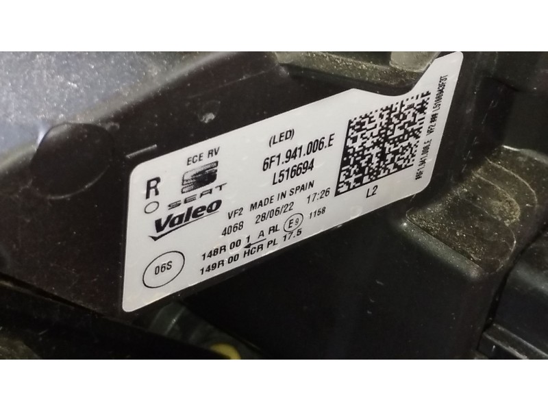 Recambio de faro derecho para seat ibiza (kj1) style referencia OEM IAM 6F1941006E  